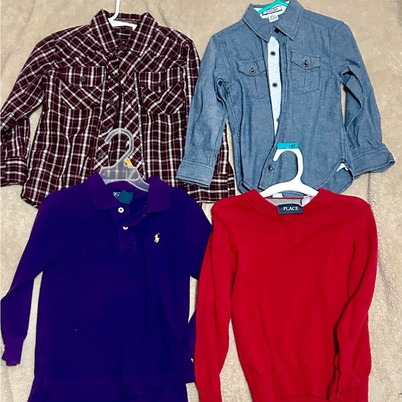 Lot of 9 nice boys 4t long sleeve shirts - button downs & sweaters - Picture 2 of 2